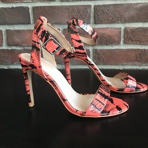 Topshop pink/black zebra print heel